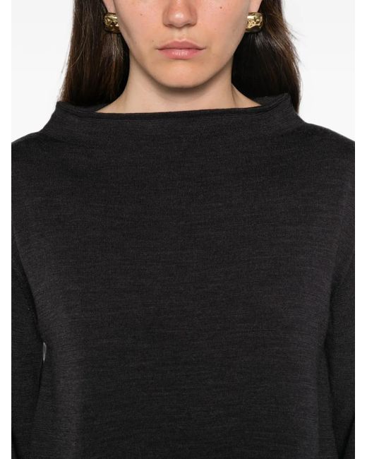 Liviana Conti Black Boat-Neck Sweater