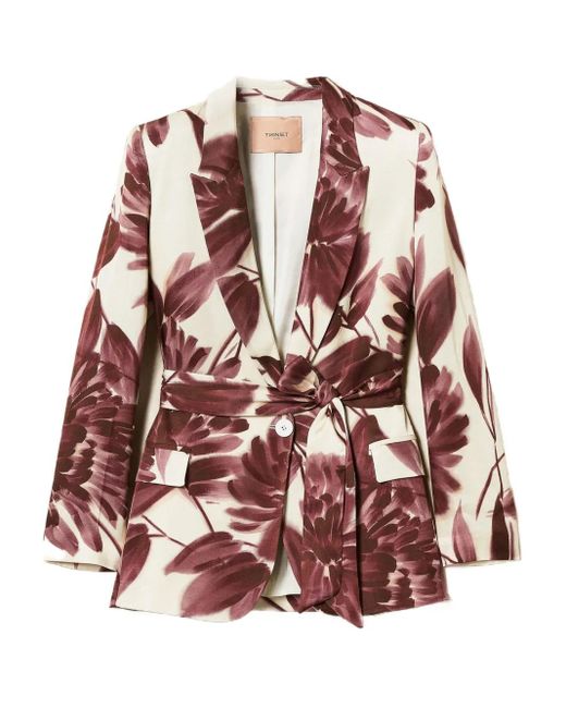 Twinset Blazer Met Bloemenprint in het Red