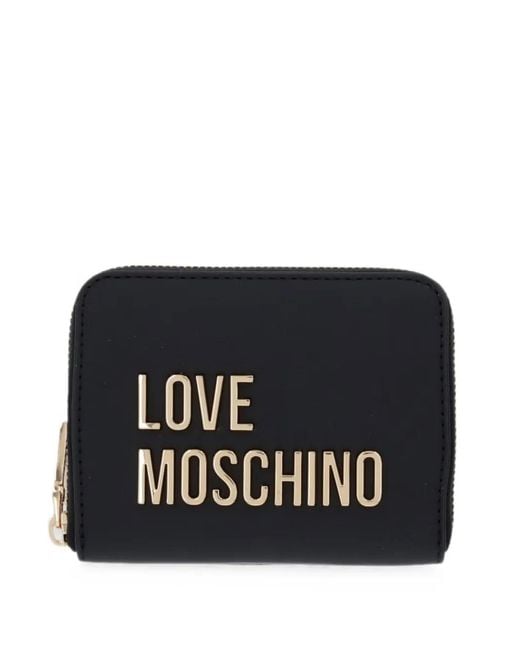 Love Moschino Black Logo-Plaque Wallet