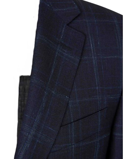 Canali Blue Checked Suit for men