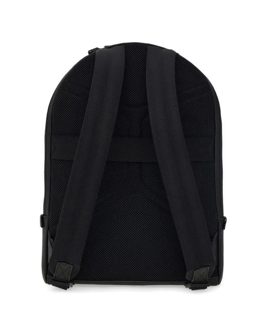 Ferragamo Black Logo Leather Backpack for men