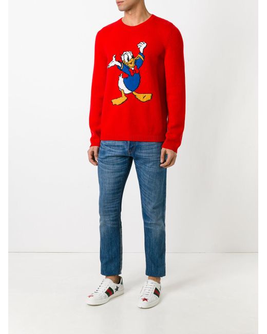 Pull Donald Duck Laines Gucci pour homme en coloris Rouge | Lyst