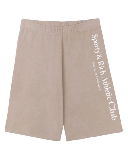 Sporty & Rich Natural Athletic Club Cotton Biker Shorts