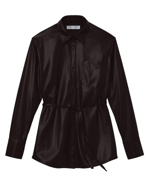 Proenza Schouler Black Faux-Leather Shirt Jacket