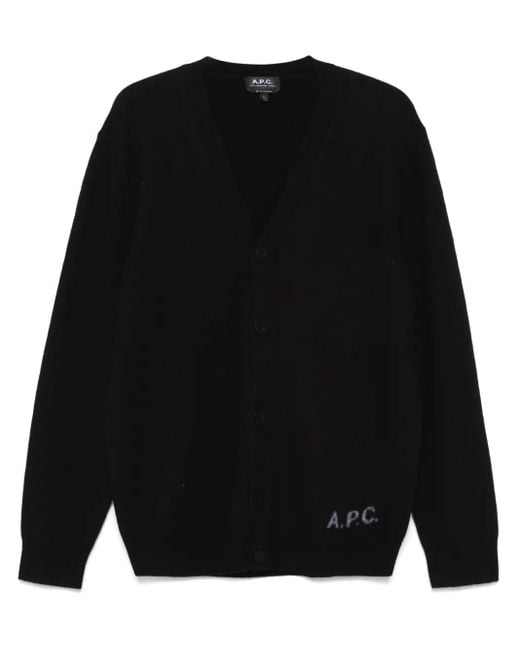 A.P.C. Black Kenny Cardigan for men