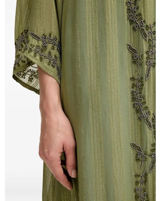 INTROPIA Green Beaded Long-Sleeve Top