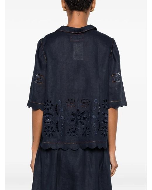 Vita Kin Blue Balthazar Broderie-Anglaise Blouse