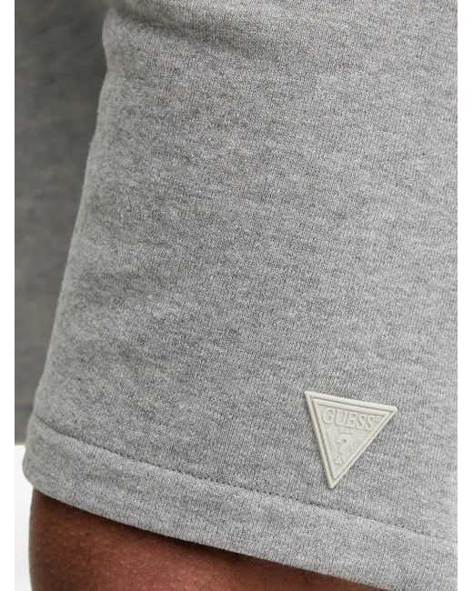 Guess Gray Logo-Patch Track Shorts for men