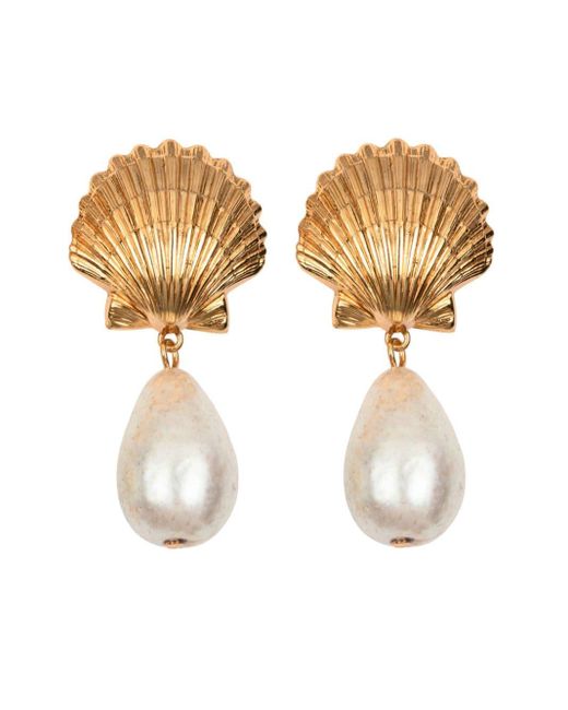 Jennifer Behr Metallic Magan Pearl-detailing Earrings