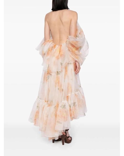 Zimmermann Pink Natura Organza Midi Dress
