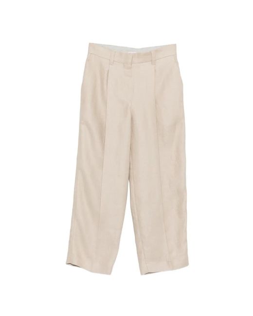 Brunello Cucinelli White Linen Trousers