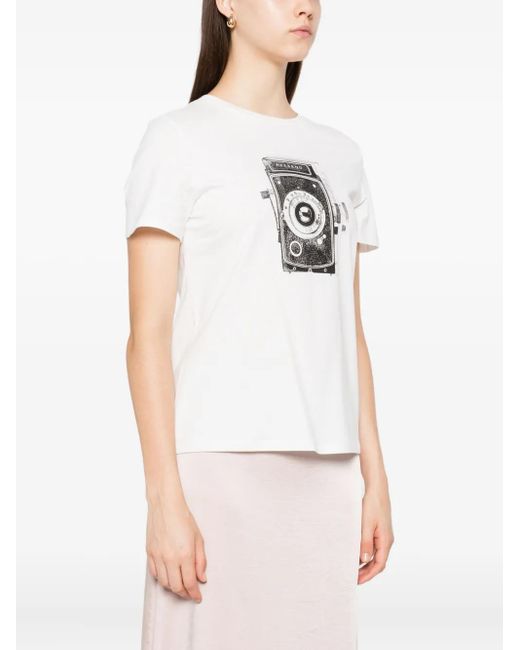 Weekend by Maxmara White Graphic-Print T-Shirt