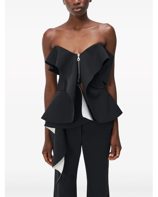 Jonathan Simkhai Black Desiree Draped Top