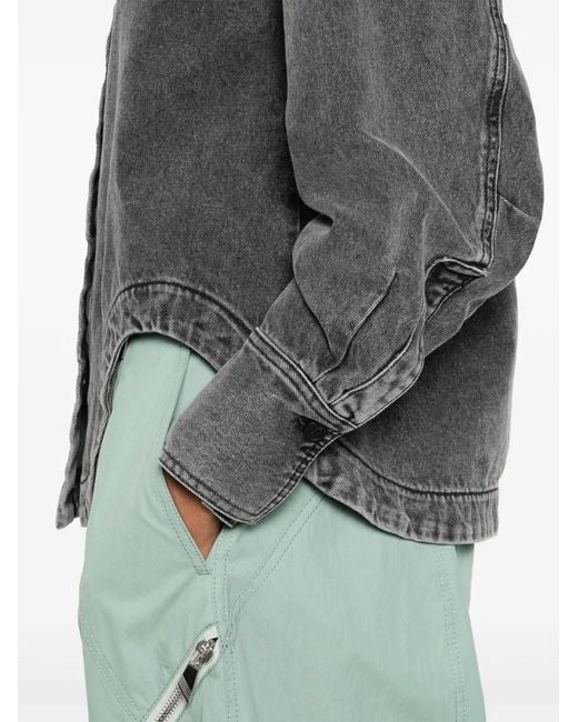 The Attico Black Washed Denim Bomber