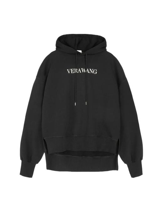 Vera Wang Black Hoodie Oversize À Logo Imprimé