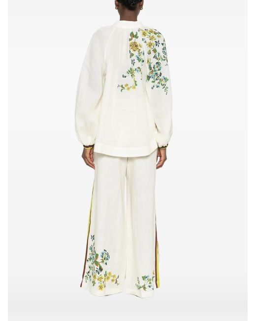 ALÉMAIS White Phyllis Floral-Print Blouse