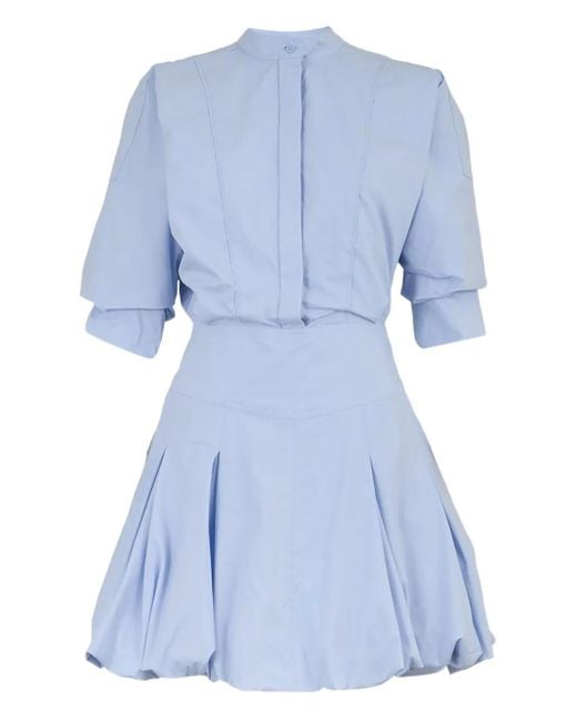 Jonathan Simkhai Blue Effie Hemdkleid mit Ballonsaum