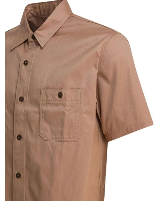 Buzz Rickson's Brown Buttoned-Pocket Cotton Shirt for men