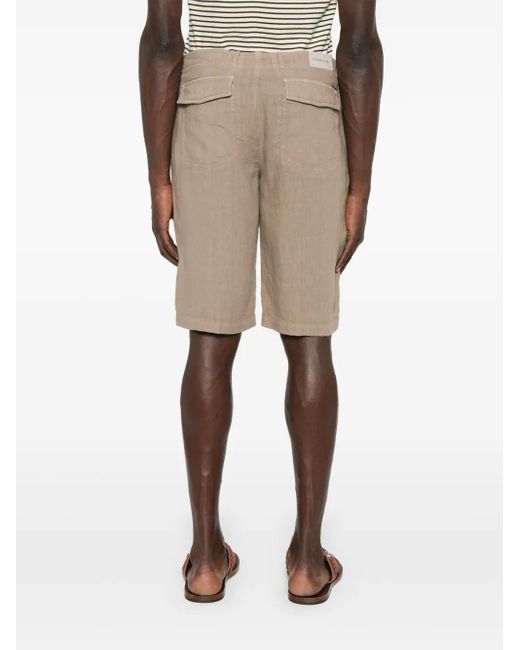 Corneliani Gray Linen Shorts for men