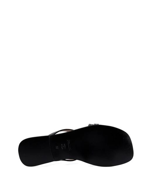 Pollini Black Sandales À Coutures Contrastantes