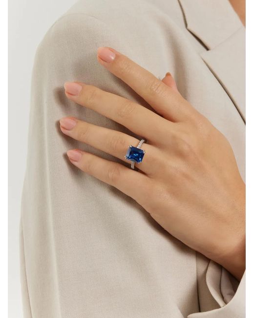 VEYNOU Blue 14Kt Recycled Nalu Sapphire And Diamond Ring