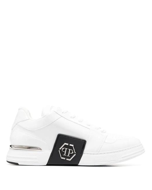 Philipp Plein White Super Street Low-Top Sneakers