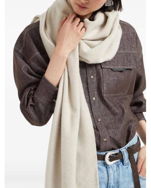 Brunello Cucinelli Natural Cashmere Scarf