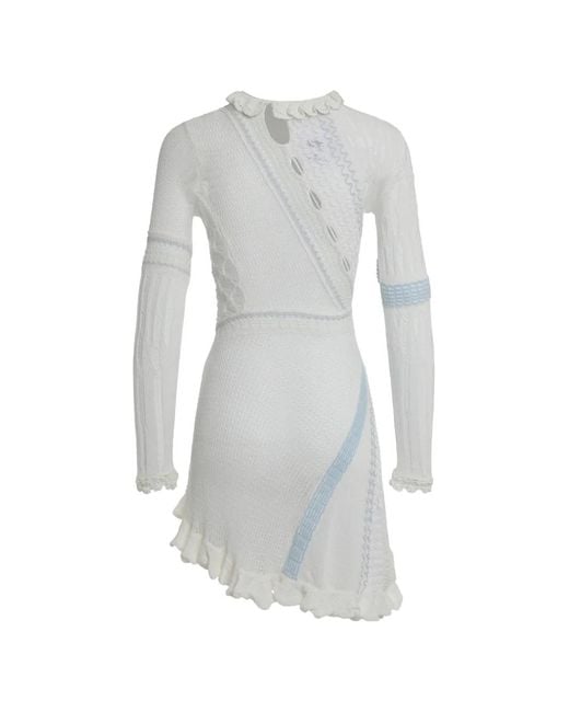 Roberta Einer White Ruffled Mini Dress