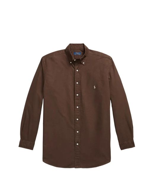 Polo Ralph Lauren Brown Garment-Dyed Oxford Shirt for men