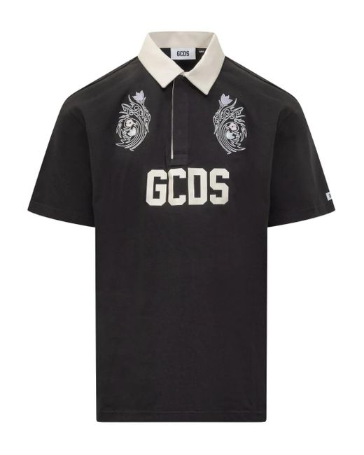 Gcds Black T-Shirt Polo for men