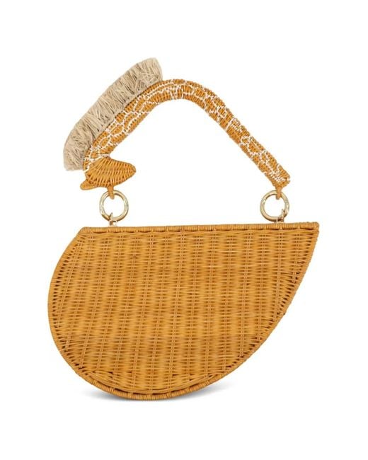 Serpui Metallic Wanda Giraffe-Handle Clutch Bag