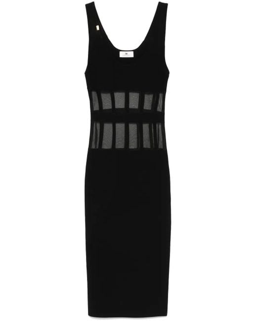 Elisabetta Franchi Black Corset-Cuts Midi Dress