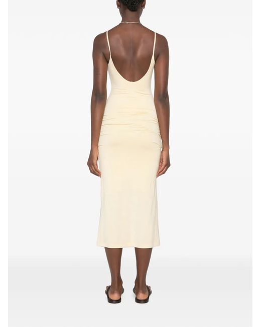 Totême White Draped Midi Dress