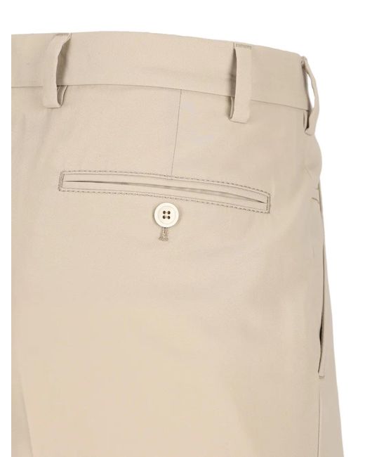 Prada Natural Pleated Pressed-Crease Trousers for men