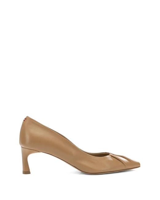 Halmanera Natural Gathered Leather Pumps
