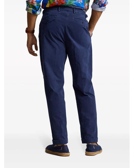 Polo Ralph Lauren Blue Featherweight Cotton-Twill Tennis Trousers for men