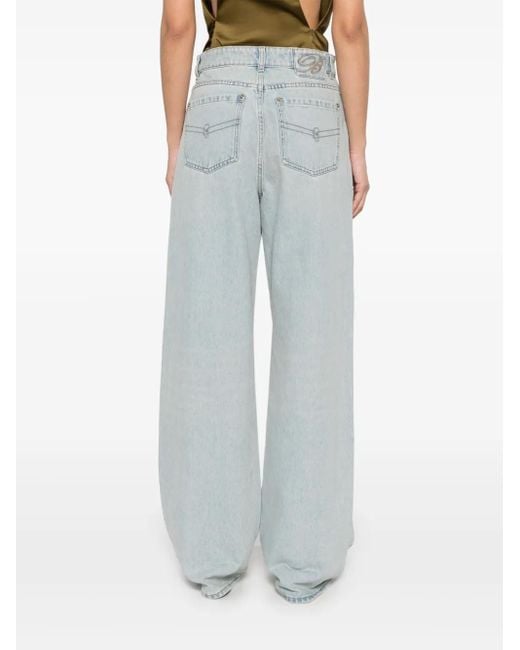 Blumarine Blue Logo-Embroidered Jeans
