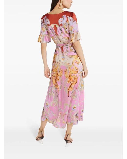Robe Portefeuille À Imprimé Carline Temperley London en coloris Pink