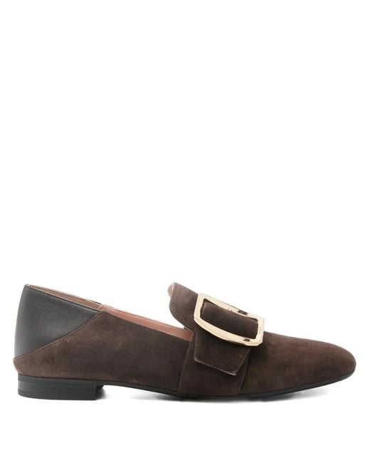 Bally Brown Boucle Round-Toe Loafers