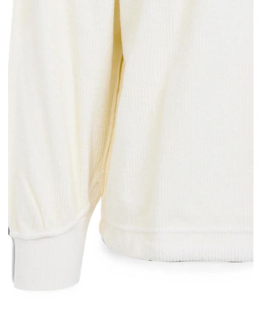 Stone Island White Logo-Patch Ribbed-Knit Sweatshirt for men