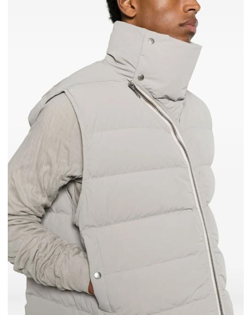 Rick Owens White Zip-Fastening Gilet for men