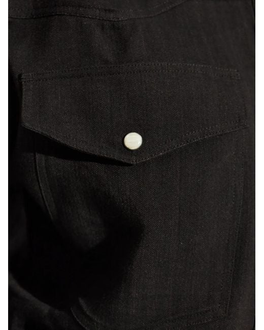 Studio Nicholson Black Buttoned Pocket Shirt