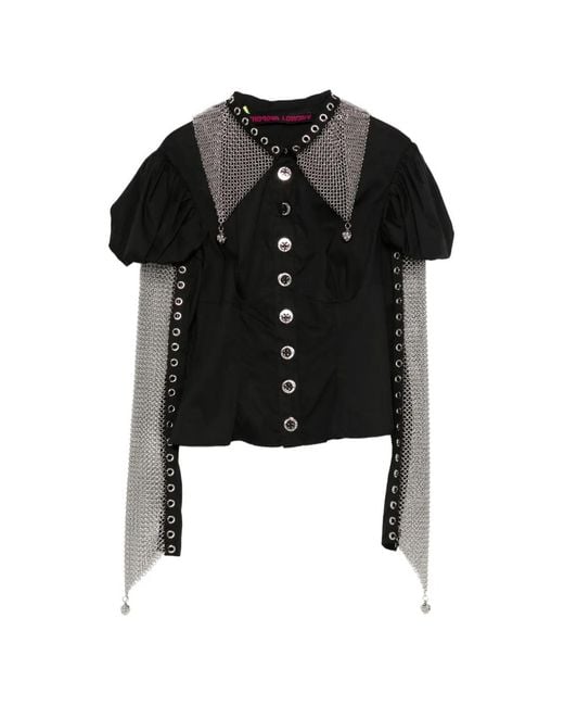 Chopova Lowena Black Titan Chain Buttoned Shirt