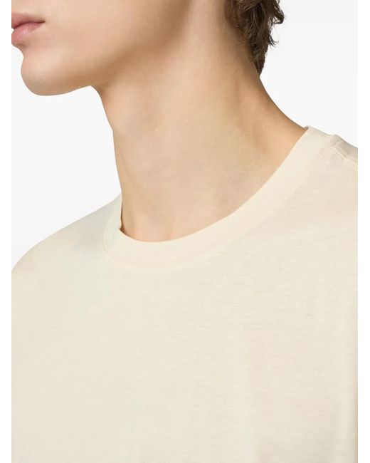 Lardini White Ribbed T-Shirt for men