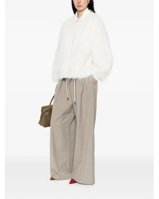 S.W.O.R.D White Fringed Bomber Jacket