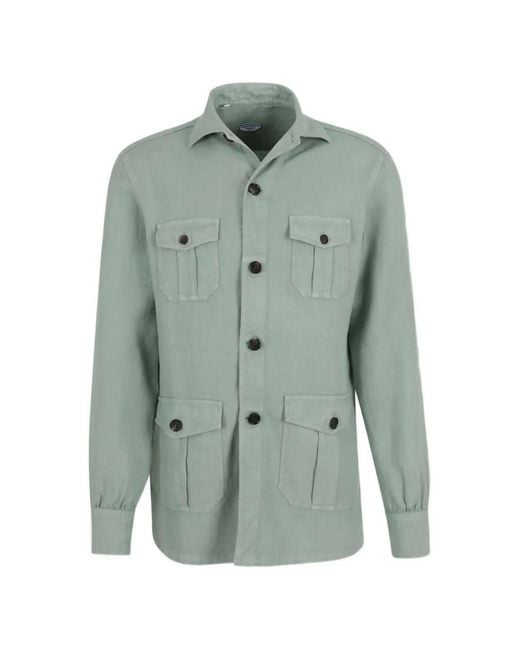 Vincenzo Di Ruggiero Green Surchemise À Poches Plaquées for men
