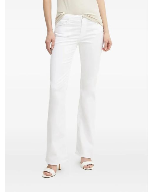 ARMANI EXCHANGE White Logo-Patch Flared Jeans