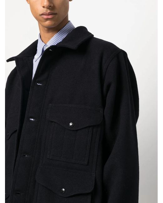 Filson Black Flap-Pockets Wool Shirt Jacket for men