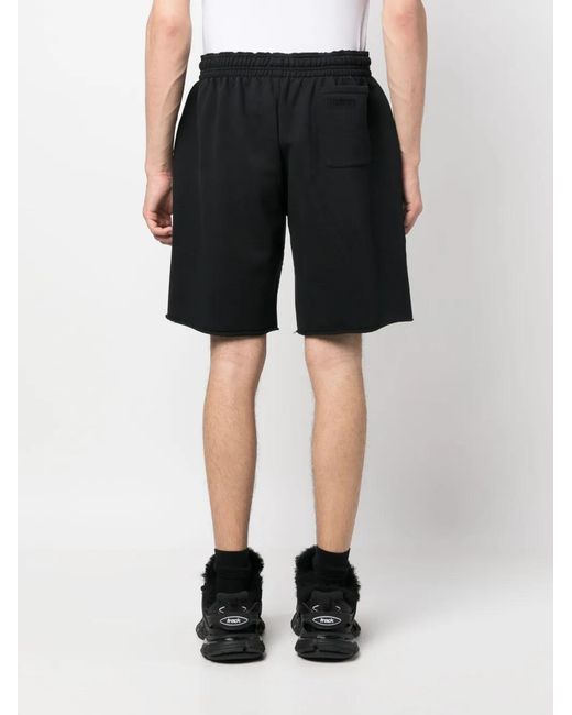 Vetements Black Logo-Print Knee-Length Shorts