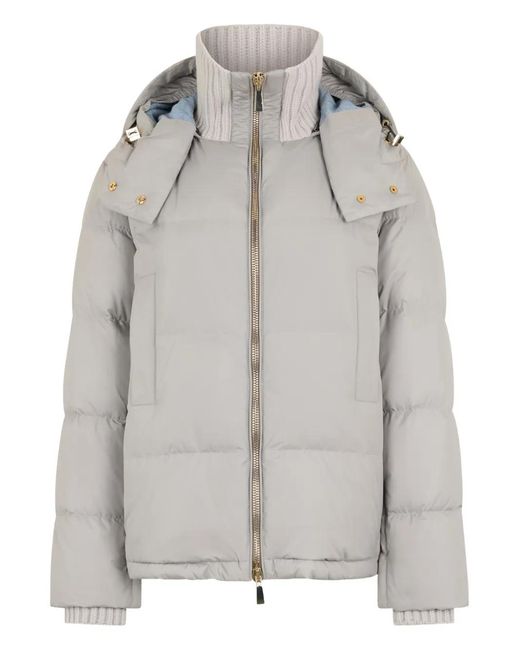 Malo Gray Hooded Puffer Jacket